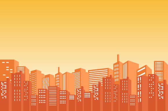 Download Panoramic Silhouette City with Buildings - Panoramic Collection