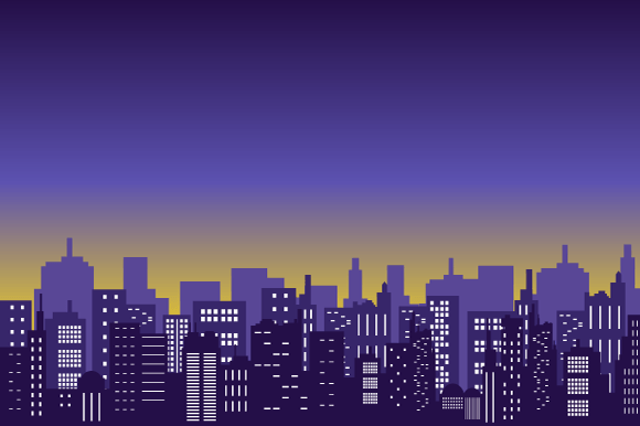 Download Panoramic Silhouette the City Buildings - Panoramic Collection
