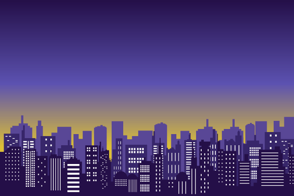Download Beautiful City Silhouette with Panoramic - Panoramic Collection