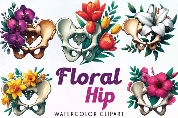 Download Floral Hip Watercolor Clipart Orthopedic - Hip Collection