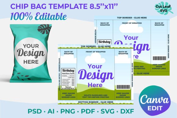 Download Blank Chip Bag Template | Canva Editable - Hip Collection